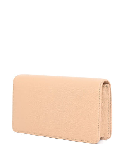 Valentino Garavani VLogo Signature Mini Leather Clutch Powder