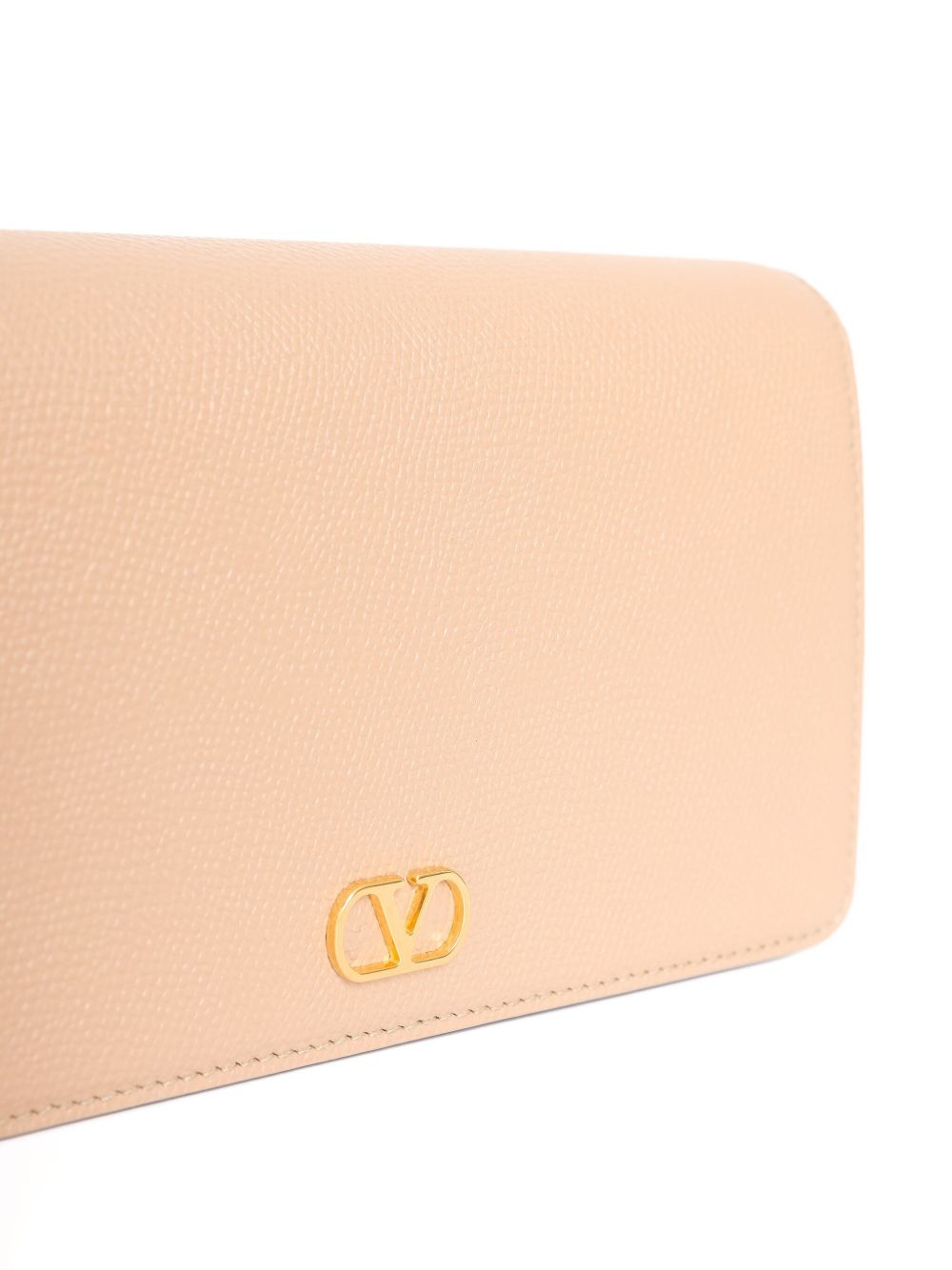 Valentino Garavani VLogo Signature Mini Leather Clutch Powder