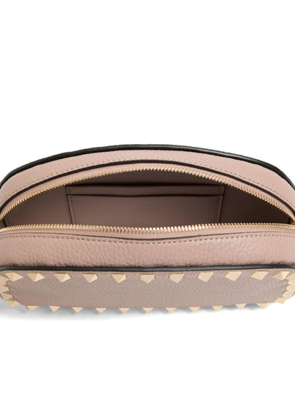 Valentino Garavani Rockstud Powder Leather Mini Clutch Bag Powder