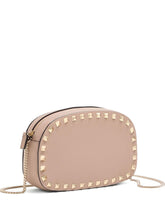 Valentino Garavani Rockstud Powder Leather Mini Clutch Bag Powder