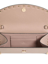 Valentino Garavani Rockstud Leather Wallet on Chain in Powder Powder