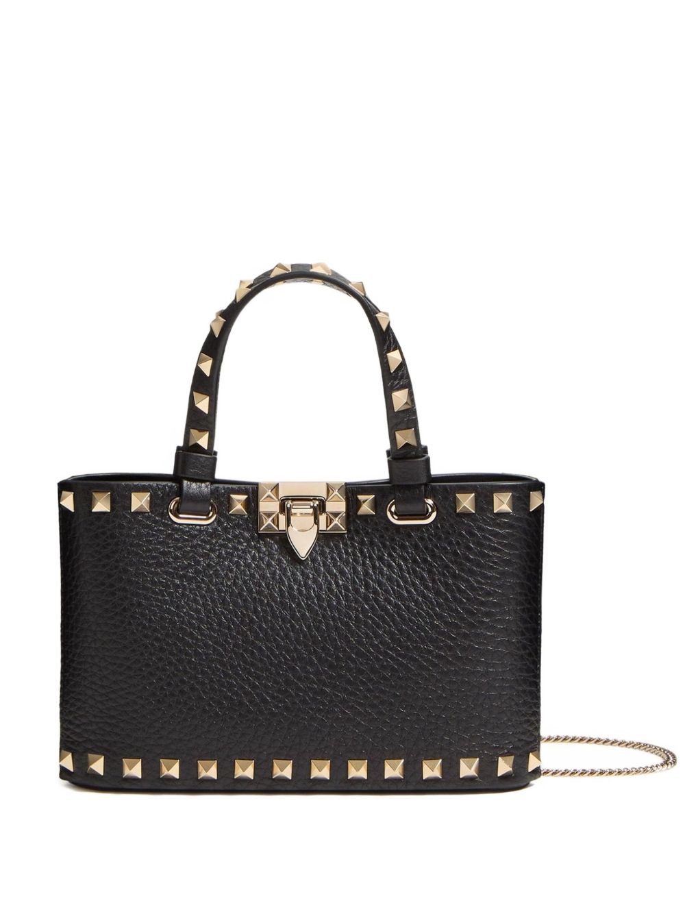 Valentino Garavani Rockstud Mini Leather Clutch Bag Black Black