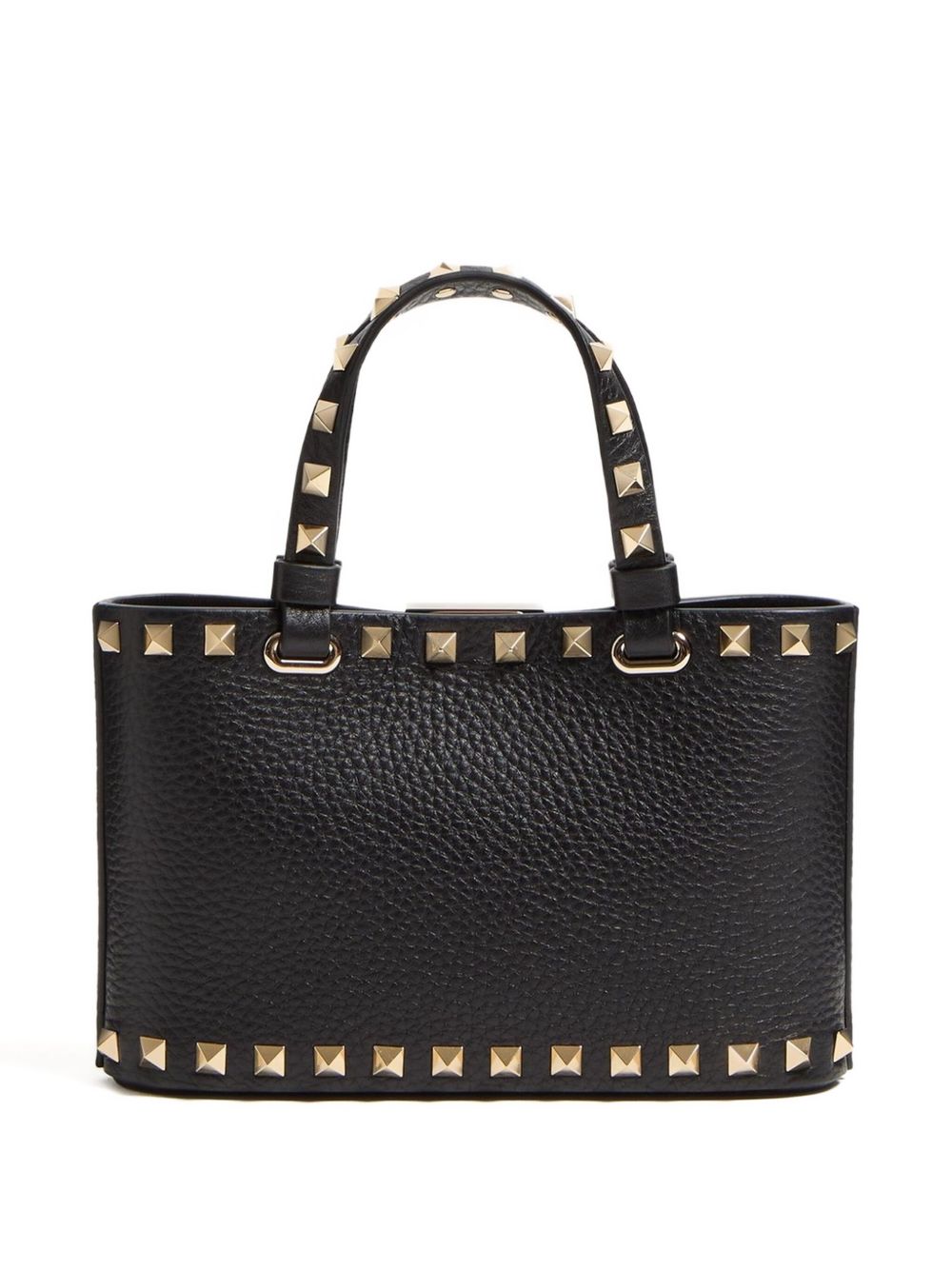 Valentino Garavani Rockstud Mini Leather Clutch Bag Black Black