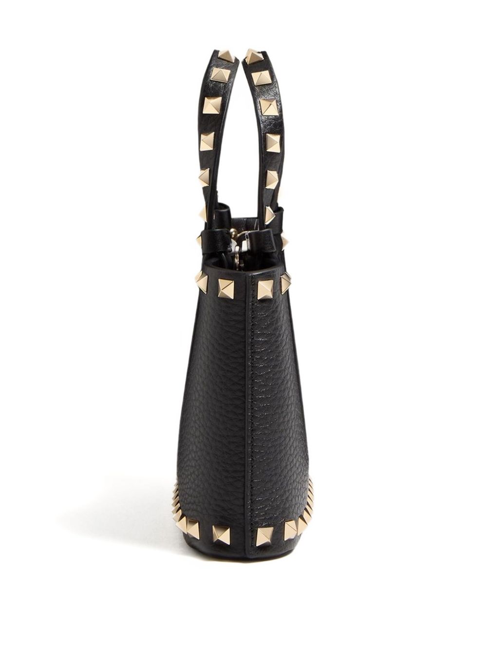 Valentino Garavani Rockstud Mini Leather Clutch Bag Black Black