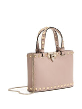 Valentino Garavani Rockstud Leather Mini Clutch Bag Powder
