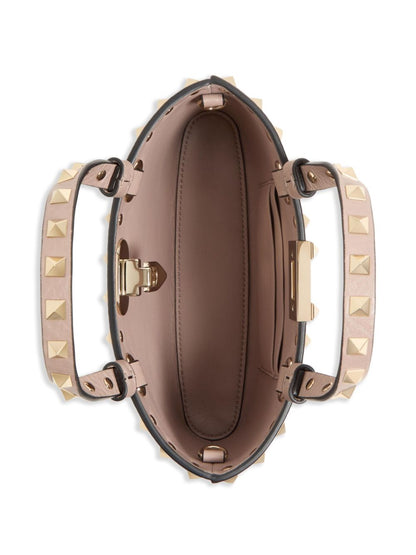 Valentino Garavani Rockstud Leather Mini Clutch Bag Powder