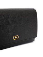 Valentino Garavani VLogo Signature Leather Wallet on Chain Black
