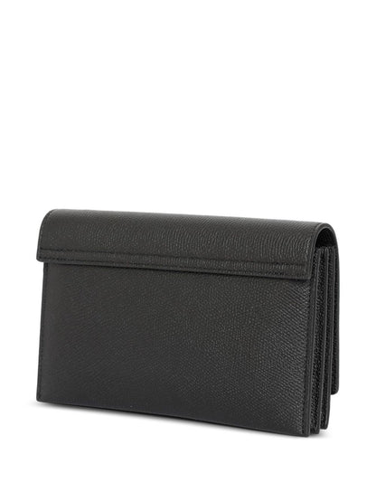Valentino Garavani VLogo Signature Leather Wallet on Chain Black