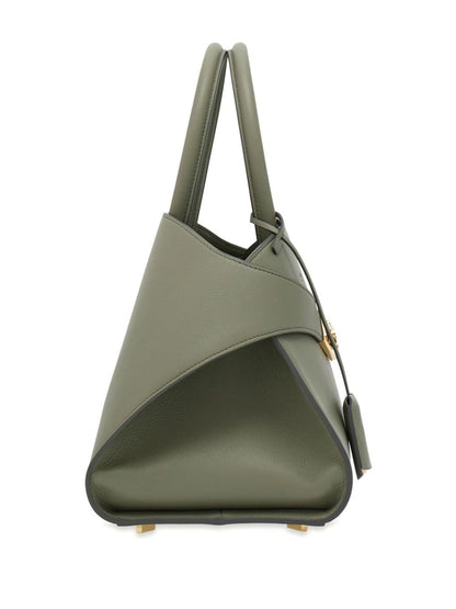 Ferragamo Hug Medium Grained Leather Shopper Bag Grey