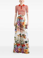 Dolce & Gabbana Striped Red Polo Shirt with Tonal Logo Plaque Red