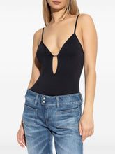 Diesel Oval-D Bodysuit in Black with Adjustable Spaghetti Straps and Low Back Black