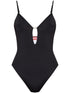 Diesel Oval-D Bodysuit in Black with Adjustable Spaghetti Straps and Low Back Black