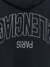 Balenciaga Zip-Up Cotton Hoodie with Embroidered Back Black