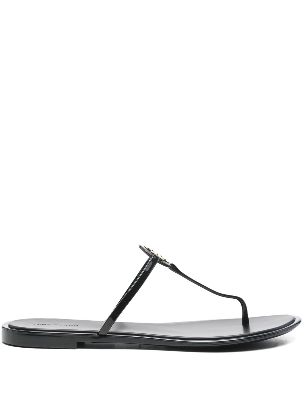 Tory Burch Mini Miller Black Leather Thong Sandals Black