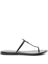 Tory Burch Mini Miller Black Leather Thong Sandals Black