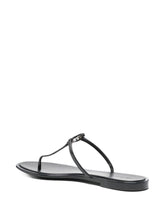 Tory Burch Mini Miller Black Leather Thong Sandals Black