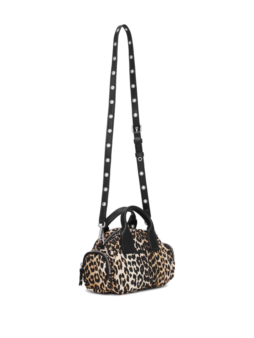 Ganni Nylon Small Duffle Bag Brown