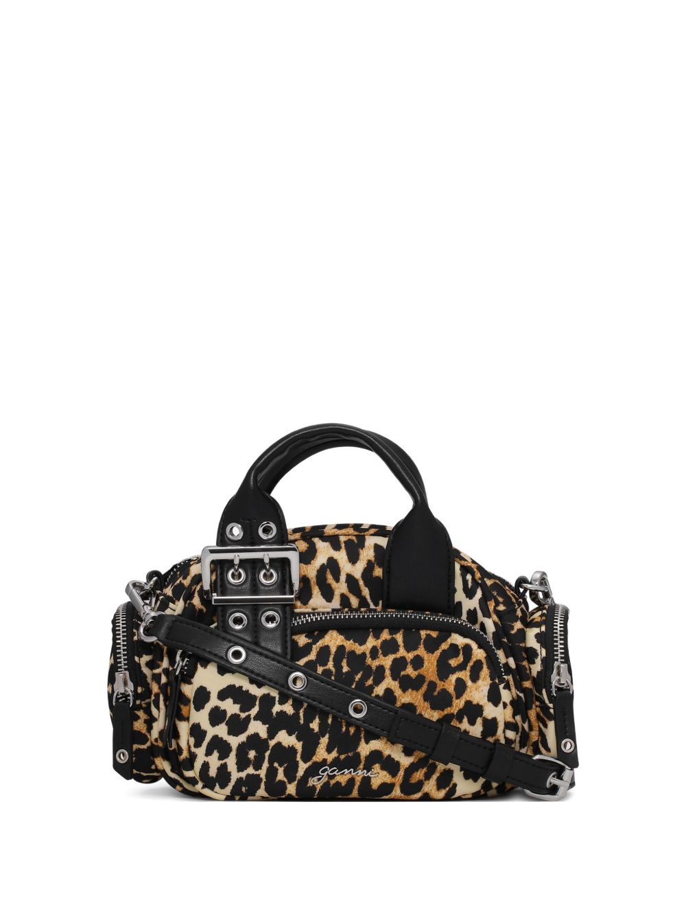Ganni Nylon Small Duffle Bag Brown