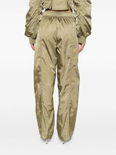 Ganni Oversized Sage Green Nylon Cargo Trousers Green