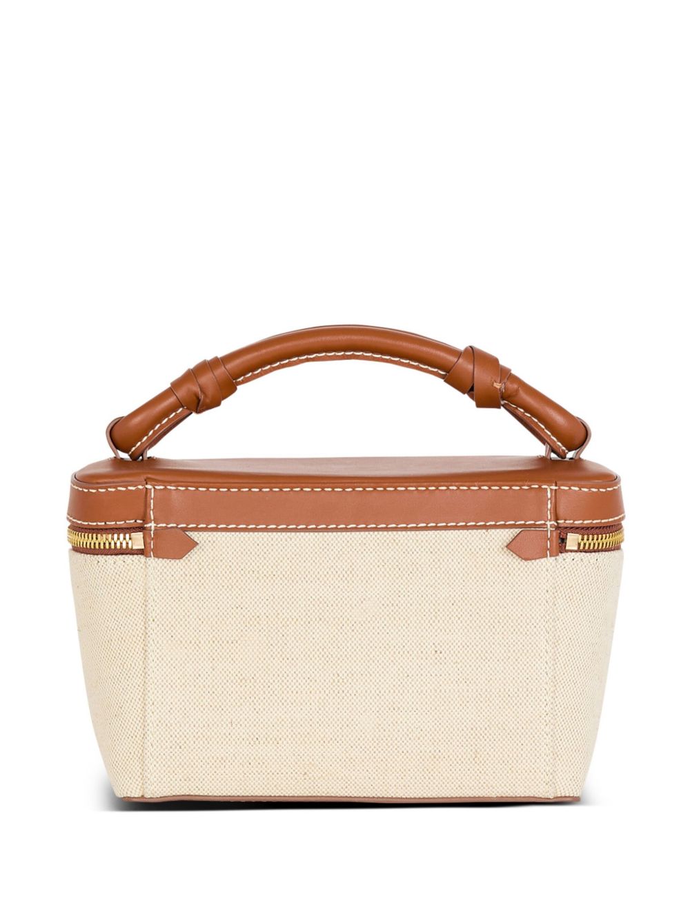 Balmain B-Army Canvas Vanity Case Leather Brown