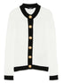 Balmain Two-Tone Knitted Cardigan White