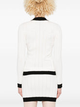 Balmain Two-Tone Knitted Cardigan White