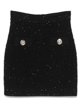 Balmain Tweed High-Rise Mini Skirt Black