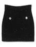 Balmain Tweed High-Rise Mini Skirt Black