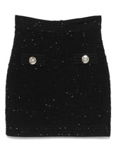 Balmain Tweed Mini Skirt Black