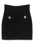 Balmain Tweed Mini Skirt Black