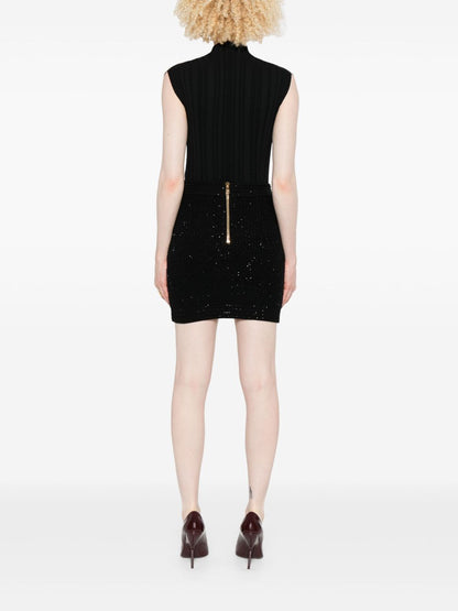 Balmain Tweed Mini Skirt Black
