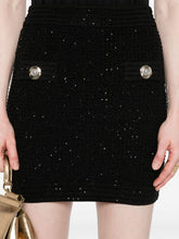 Balmain Tweed Mini Skirt Black