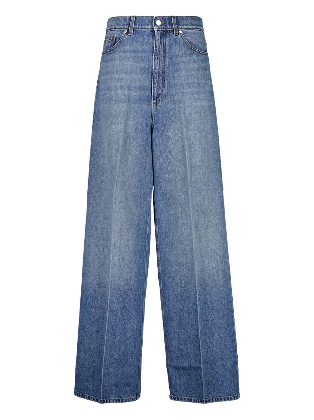 Stella McCartney Wide-Leg High-Waist Jeans in Light Blue Blue