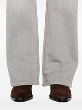 Seven Grey Wide-Leg Straight Jeans with Five-Pocket Detailing Grey