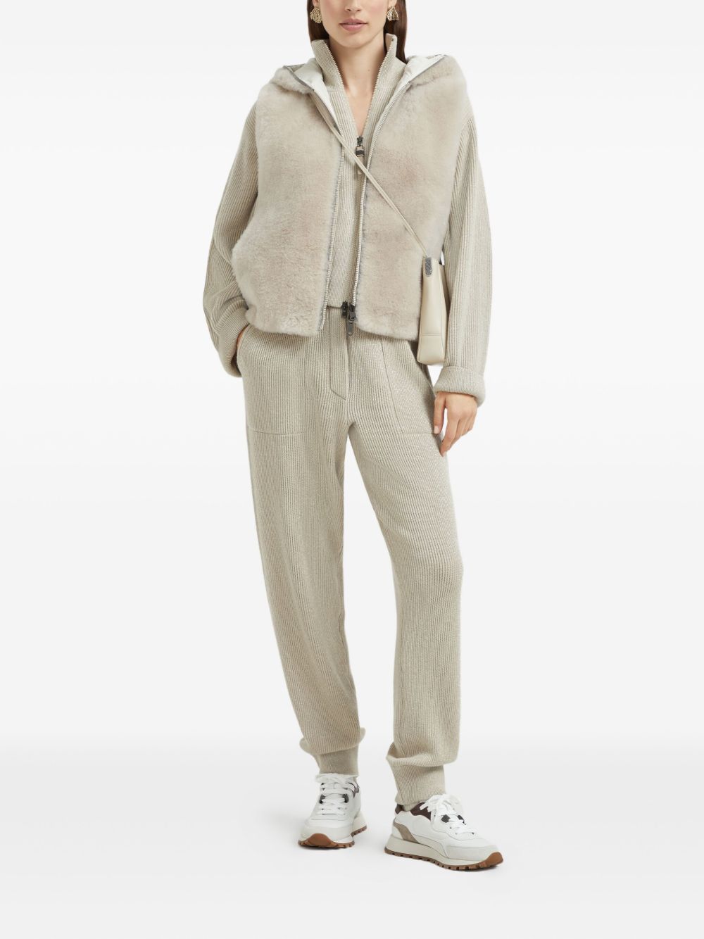 Brunello Cucinelli Tapered Cashmere Trousers Beige