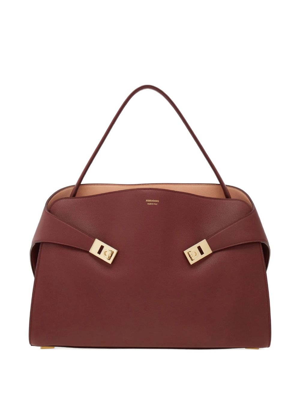Ferragamo Hug Soft Two-Tone Medium Brown Shoulder Bag brown