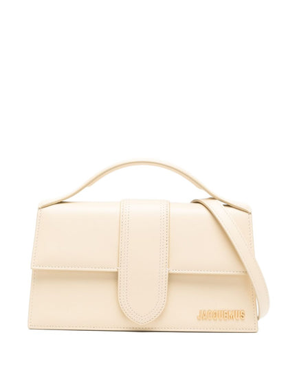 JACQUEMUS Le Grand Bambino Top Handle Calf Leather Tote Bag Ivory