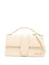 JACQUEMUS Le Grand Bambino Top Handle Calf Leather Tote Bag Ivory