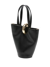 JACQUEMUS Le Petit Bambola Asymmetrical Calf Leather Tote Bag Black black
