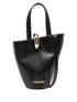 JACQUEMUS Le Petit Bambola Asymmetrical Calf Leather Tote Bag Black black