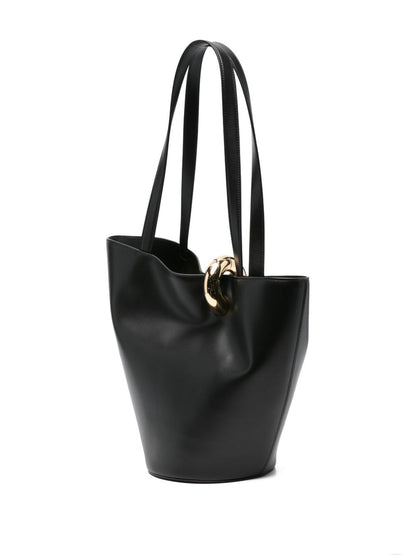 Jacquemus Le Petit Bambola Black Calf Leather Tote Bag Black