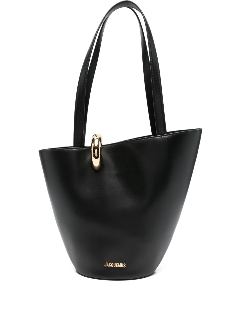 Jacquemus Le Petit Bambola Black Calf Leather Tote Bag Black