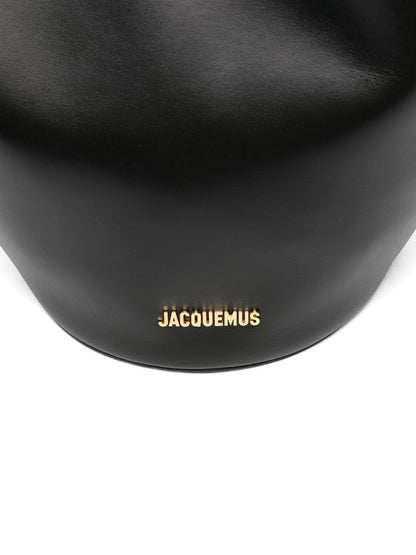 Jacquemus Le Petit Bambola Black Calf Leather Tote Bag Black