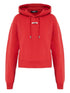 Jacquemus Gros Grain Cropped Hoodie with Logo Patch Red
