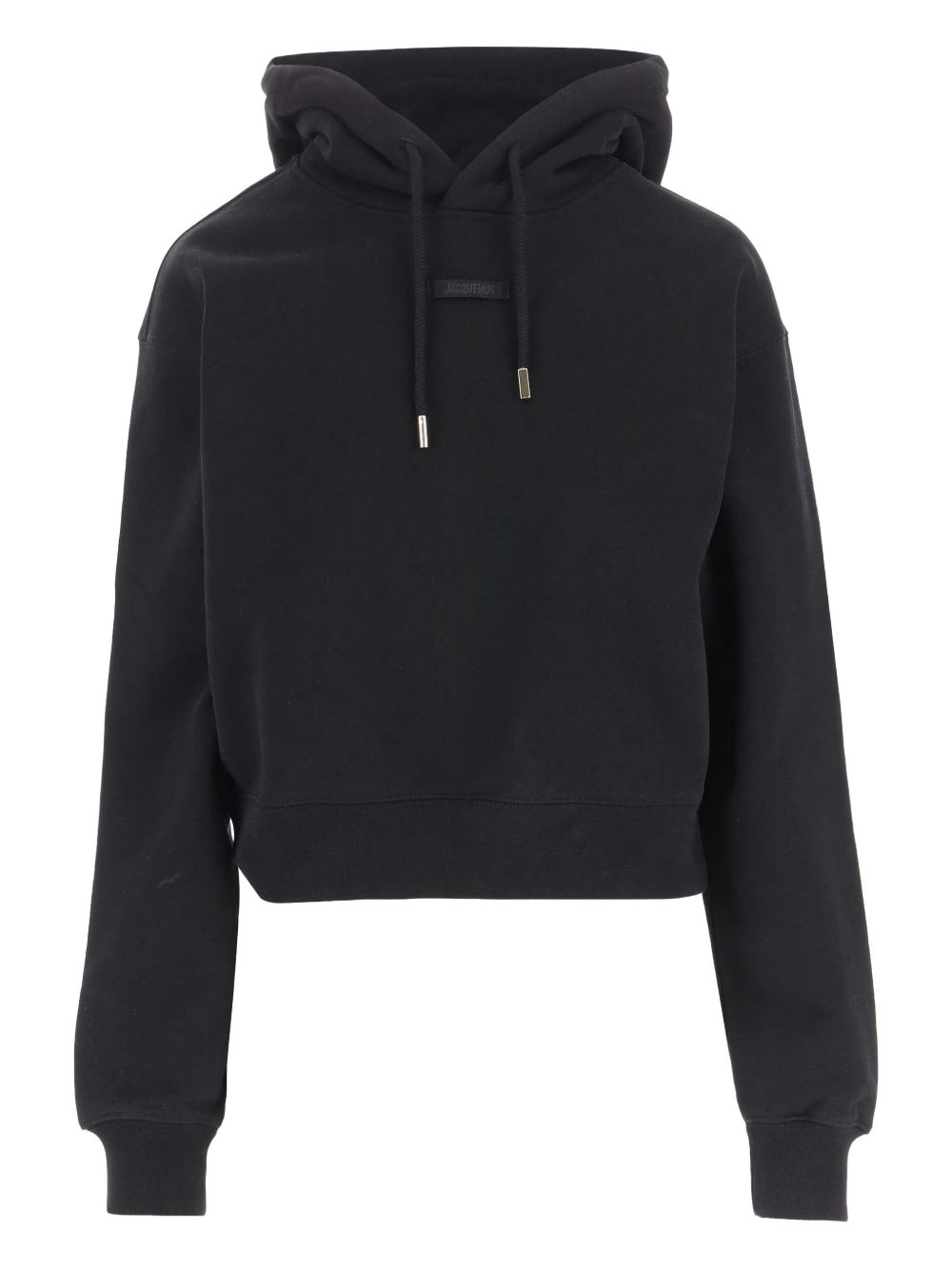 Jacquemus Gros Grain Drawstring Cotton Hoodie Black