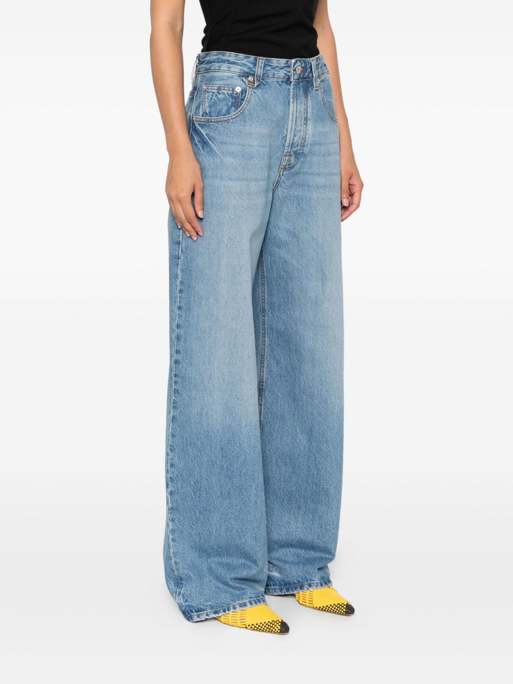 Jacquemus Le De-Nimes Large Indigo Blue Wide-Leg Jeans Clear Blue