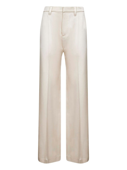 Brunello Cucinelli Wide-Leg Wool Trousers White White