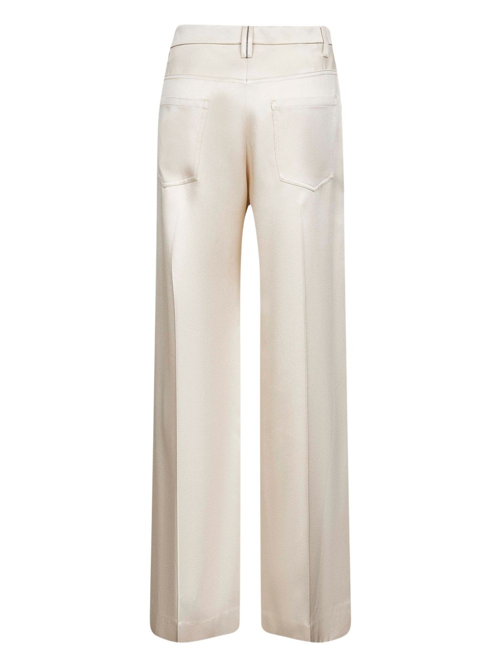 Brunello Cucinelli Wide-Leg Wool Trousers White White
