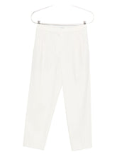Brunello Cucinelli Slouchy Pleated Cropped Chino Trousers White