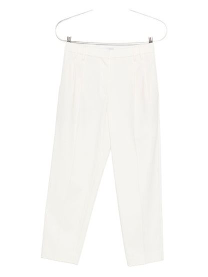 Brunello Cucinelli Slouchy Pleated Cropped Chino Trousers White